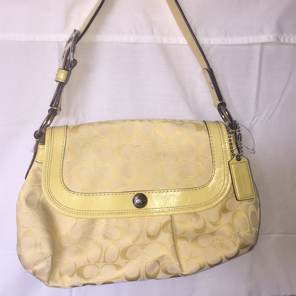 12”x8” Yellow Coach Handbag